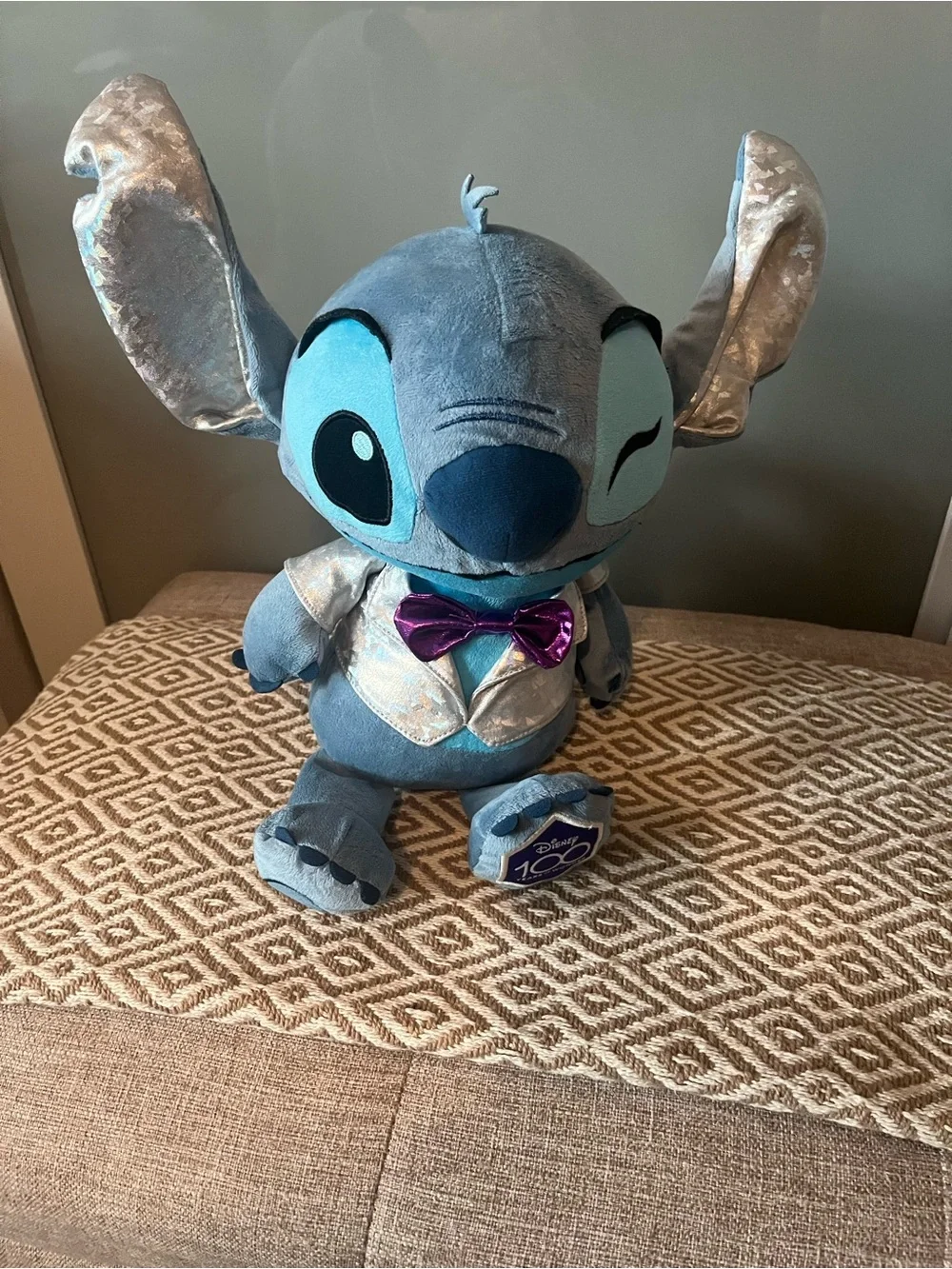 Disney Stitch 100 year Plush in Blue with Silver Jacket. Ready to CELEBRATE! 370